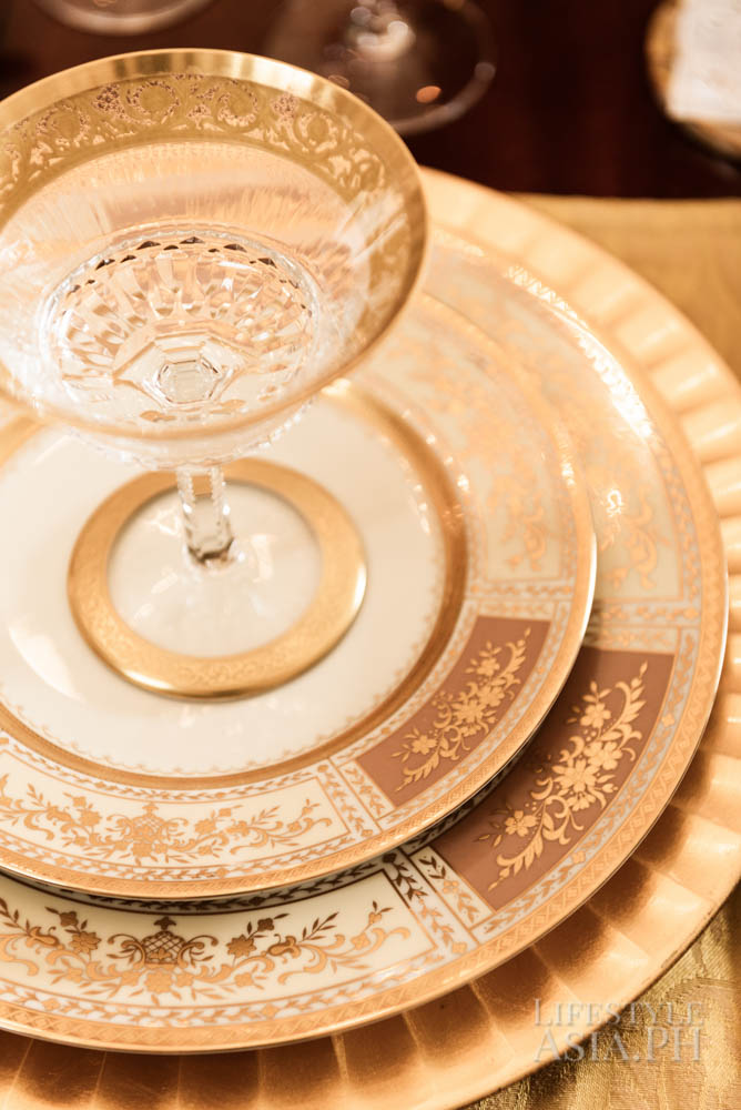 China from Mikasa is paired with stemware by St. Louis