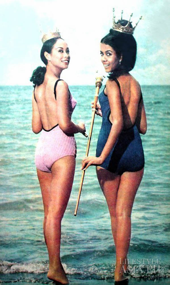 Gloria Diaz with Binky Montinola wearing Catalina swimwear