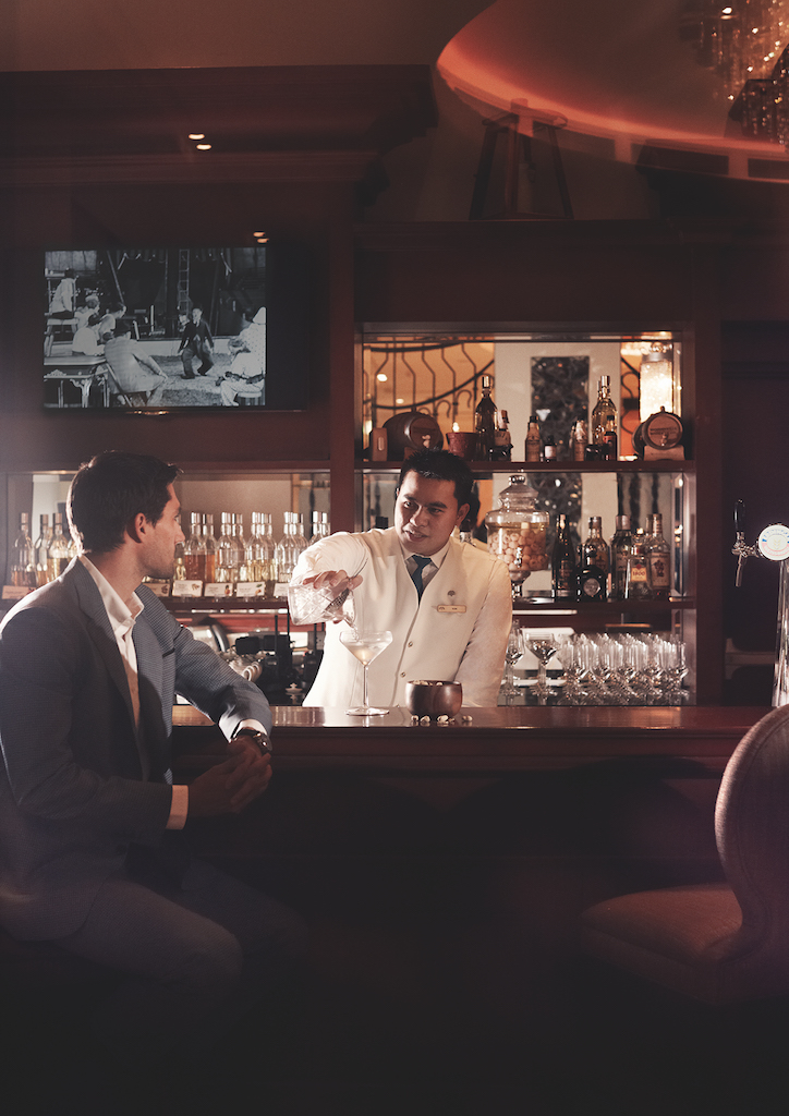Long Bar a the Raffles Hotel Makati's Happy Hour offers premium drinks from 5PM-8PM, daily; IMAGE: Courtesy of the Raffles Hotel Makati