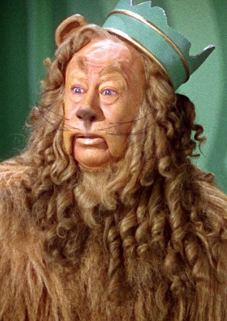 Burt Lahr in the Cowardly Lion costume from The Wizard of Oz (1939)