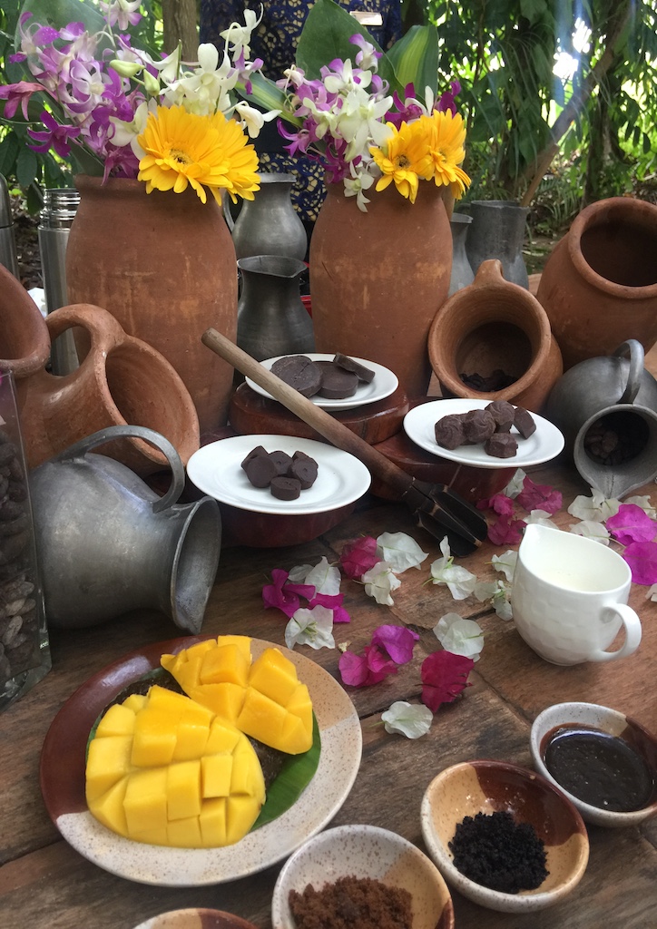 Tasting comes last, and it is also the best part! The table is prepped for guests to try three different local cocoa varieties—from Cebu, Bohol and Davao. 