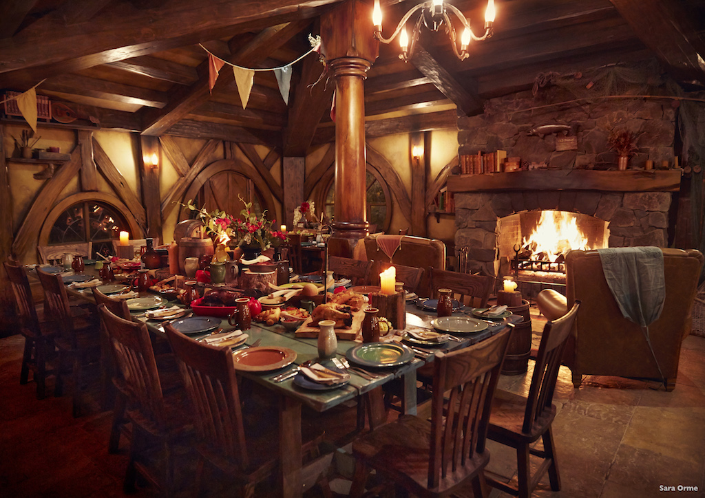 After a dusk tour around the Shire, enjoy a large dinner fit for a Hobbit at the Green Dragon Inn