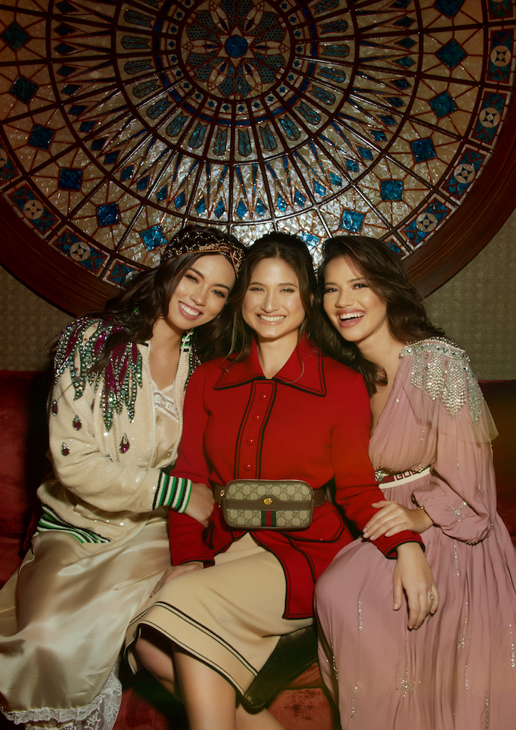 Laura Lehmann, Xandra Rocha Araneta and Lauren Liechtenstein in Gucci for the June 2018 Issue of Lifestyle Asia