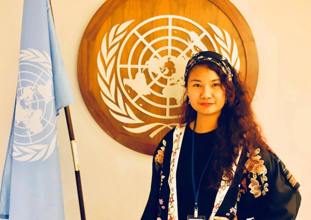 Regine Guevara at the United Nations headquarters in New York