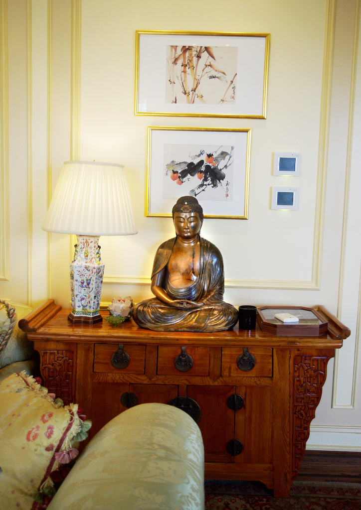 A 16th century Myanmar Buddha in the formal living room