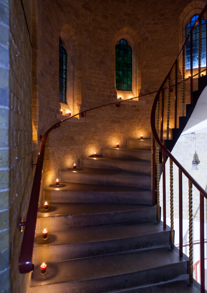 Candlelit staircase