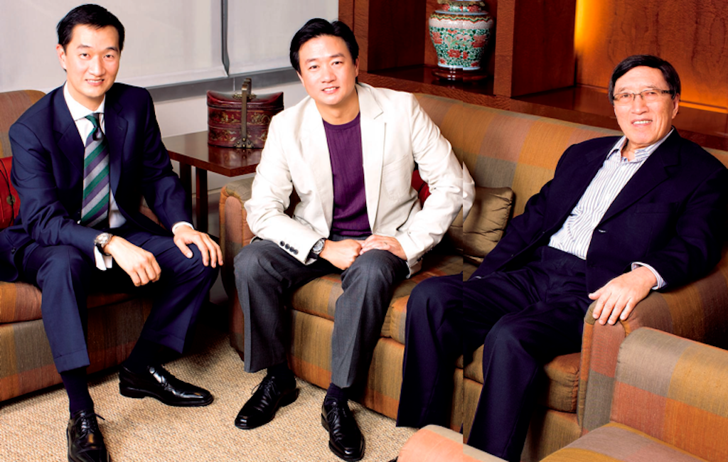 Dr. George S.K. Ty with sons Arthur and Alfred for Lifestyle Asia October 2008 (Photograph by Arlu Gomez)