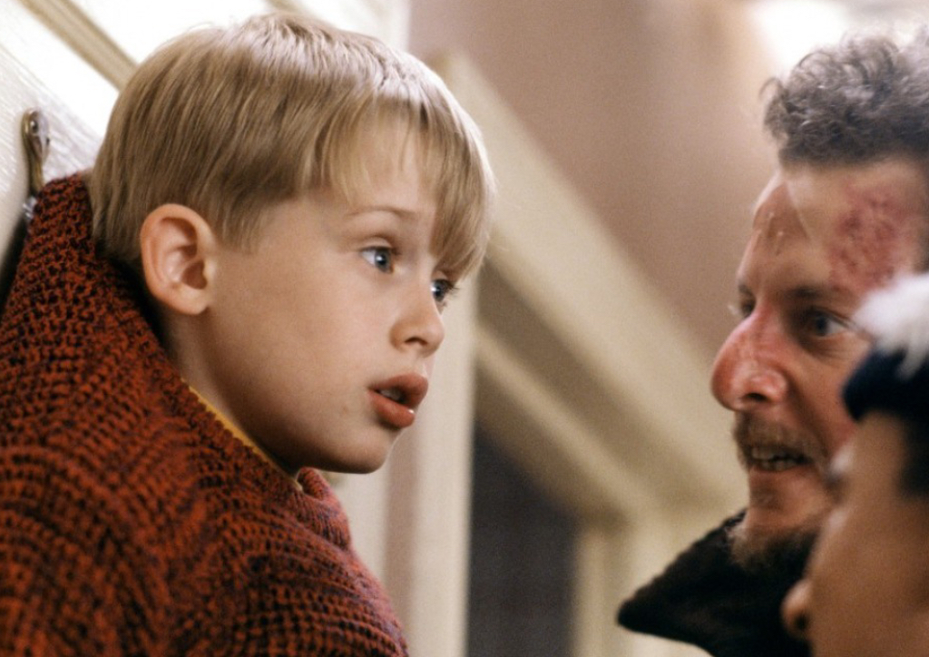 Macaulay Culkin as Kevin McCallister in the first "Home Alone" (1990) movie 