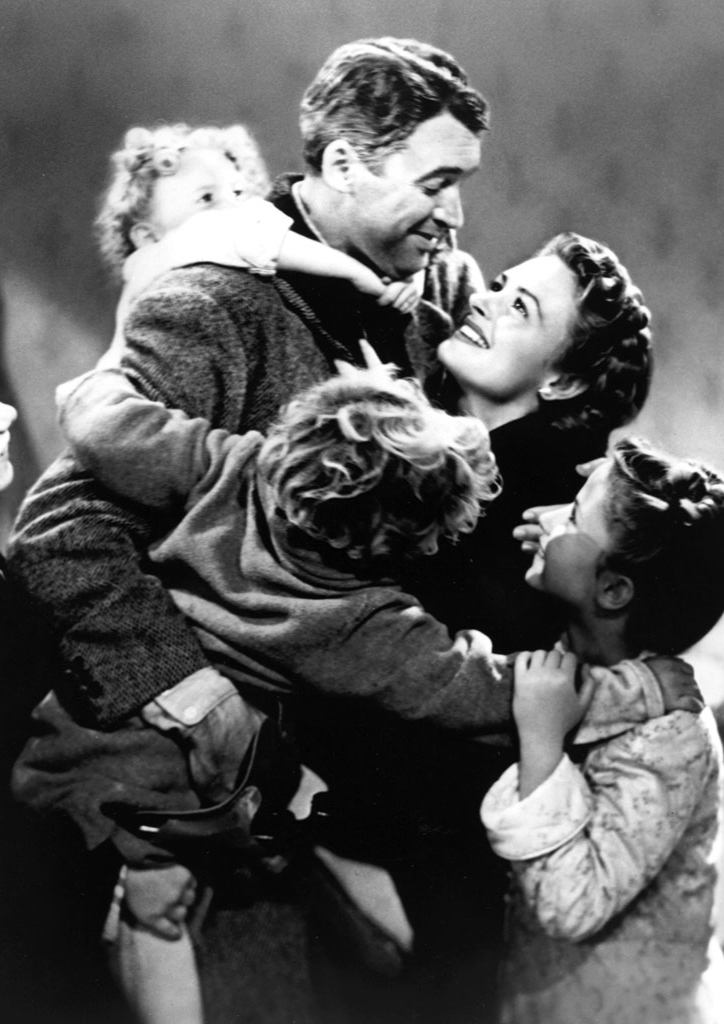 James Stewart and Donna Reed with their onscreen children in "It's a Wonderful Life" (1946)