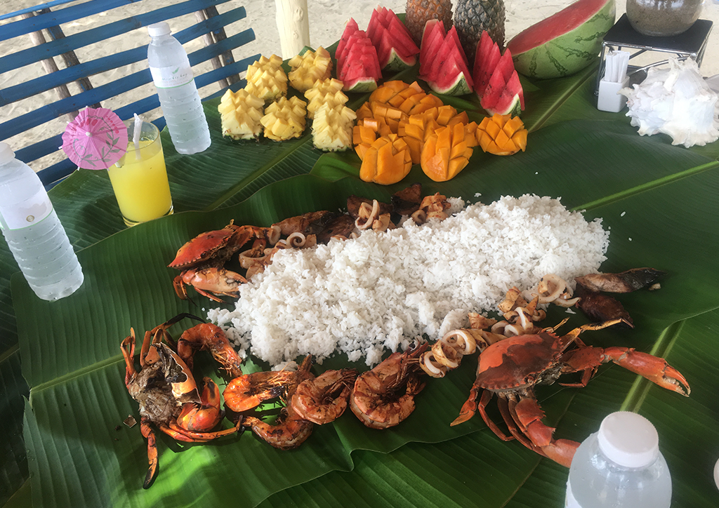 The resort's boodle fight meal