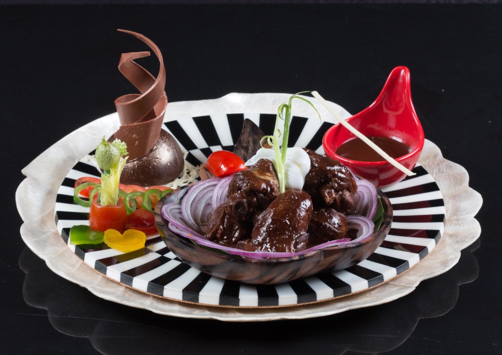 Classic Filipino Adobo in chocolate infused sauce