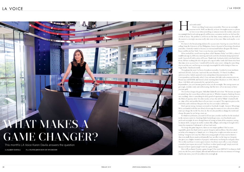 Karen Davila answers the question What Makes a Game Changer in a new section called LA Voice