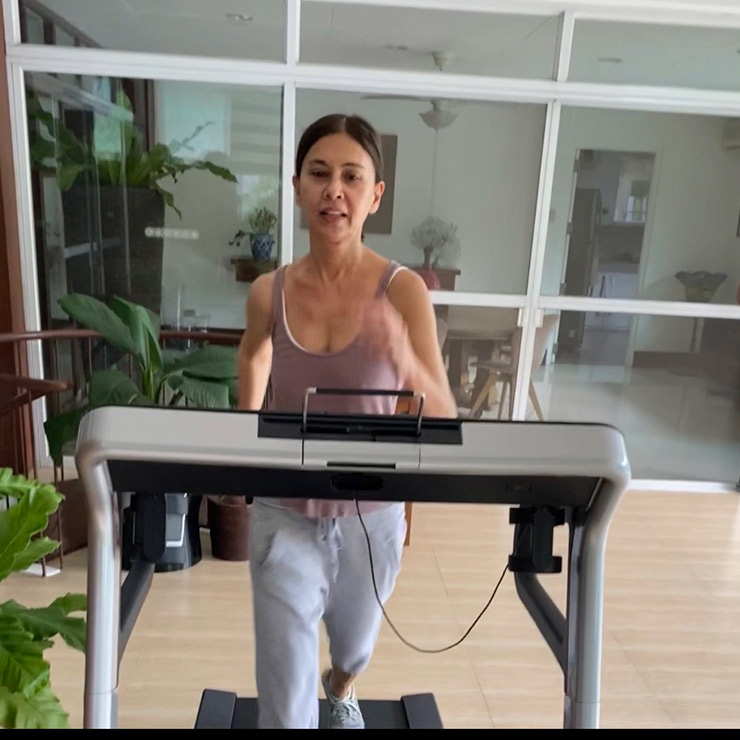 Ling Ling King on the treadmill