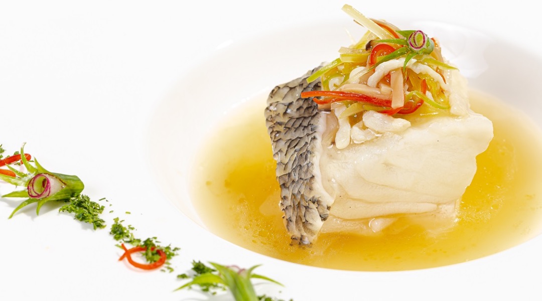 COD 2 Crystal Dragons Steamed Cod Fish Fillet with Tofu in Teochew Pickled Green Mustard