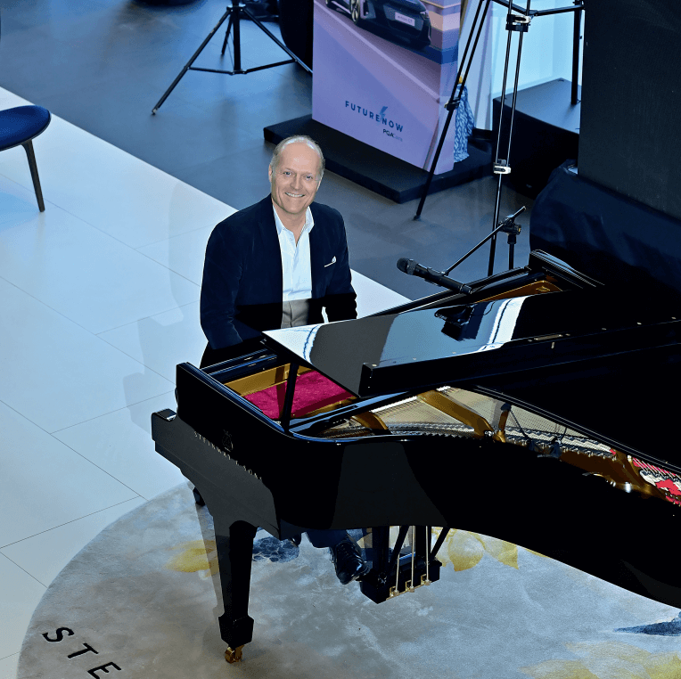 German pianist Joja Wendt with the Steinway Spirio r piano by Steinway and Sons